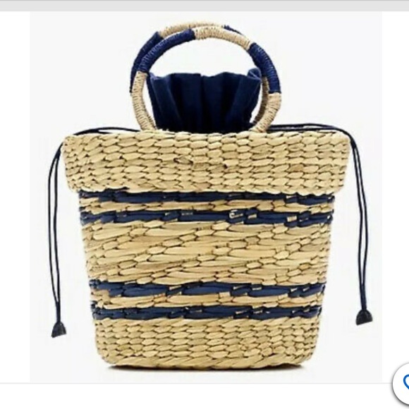 Poolside x J Crew Woven straw basket bag NWT ! - Picture 6 of 8